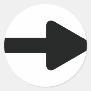 Adesivo Redondo preto direito do ícone da seta