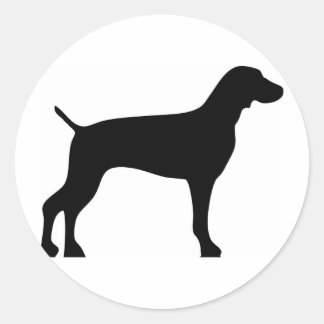 Adesivo Redondo preto-do-weimaraner