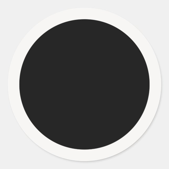Adesivo Redondo Preto e Branco (Frente)
