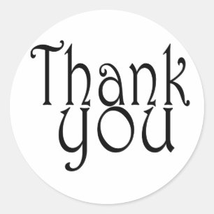 Adesivo Redondo Preto E Branco Bonitos Obrigado Selos