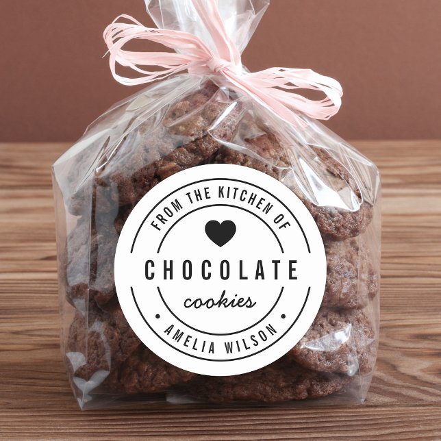 Adesivo Redondo Preto e Branco da Cozinha de (Criador carregado)