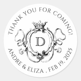 Adesivo Redondo Preto e Branco do Crest Formal