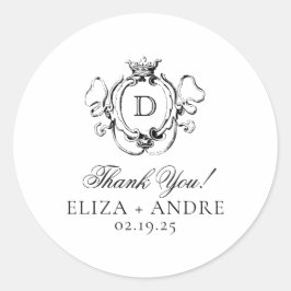 Adesivo Redondo Preto e Branco do Crest Formal