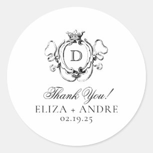 Adesivo Redondo Preto e Branco do Crest Formal