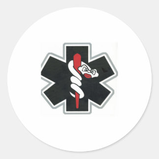 Adesivo Redondo preto e branco e vermelho