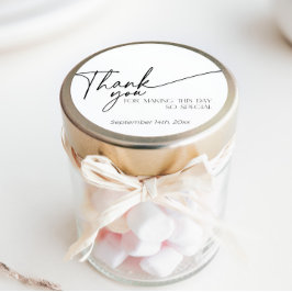 Adesivo Redondo Preto e Branco minimalista elegante, obrigado