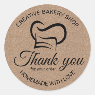 Adesivo Redondo Preto E Branco Obrigado Pela Sua Pasta De Pedidos