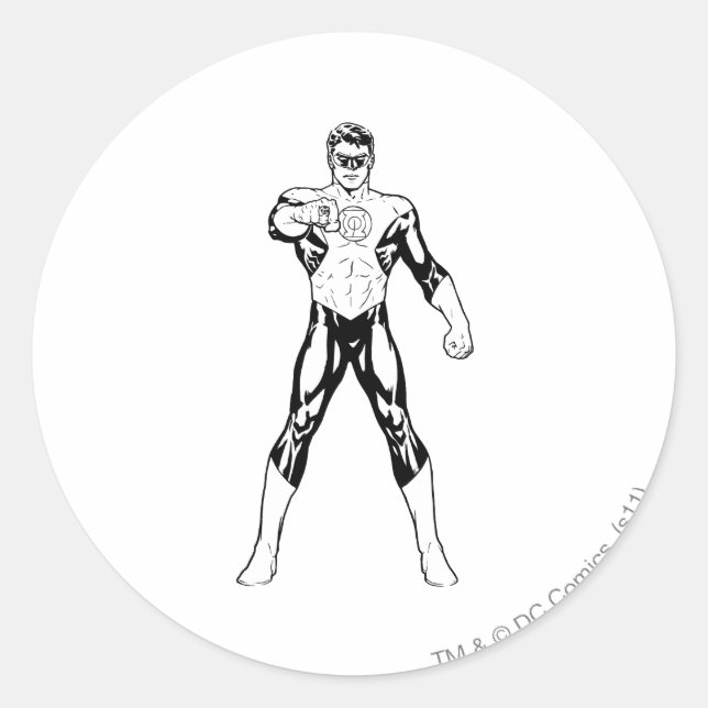 Adesivo Redondo Preto e branco olhando para frente (Frente)