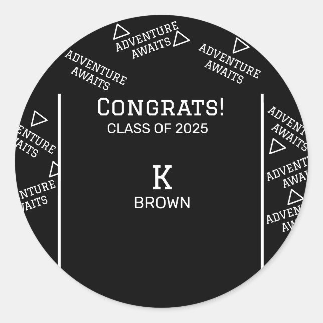 Adesivo Redondo Preto e Branco Personalizado (Frente)