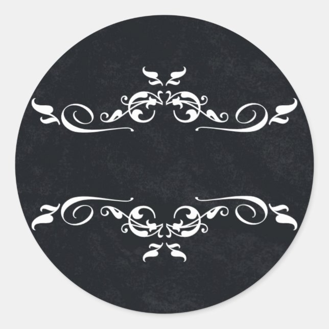 Adesivo Redondo Preto e Branco Personalizado Obrigado (Frente)