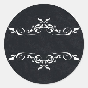 Adesivo Redondo Preto e Branco Personalizado Obrigado