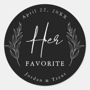 Adesivo Redondo Preto e Branco Seu Vestido Favorito De Casamento