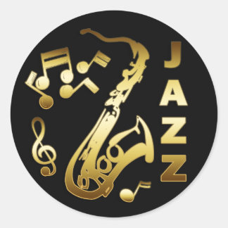ADESIVO REDONDO PRETO E DOURADO JAZZ