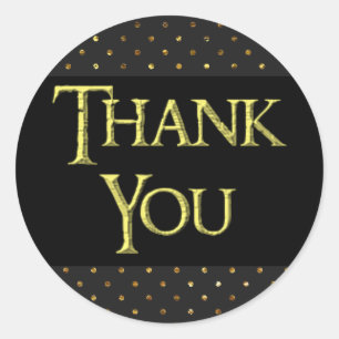 Adesivo Redondo Preto e moderno, obrigado, palerma