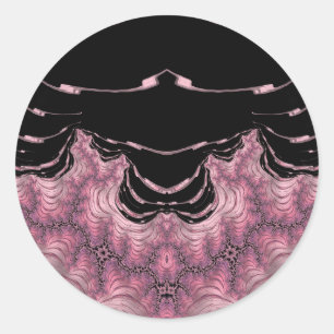 Adesivo redondo preto e rosa ~ clássico