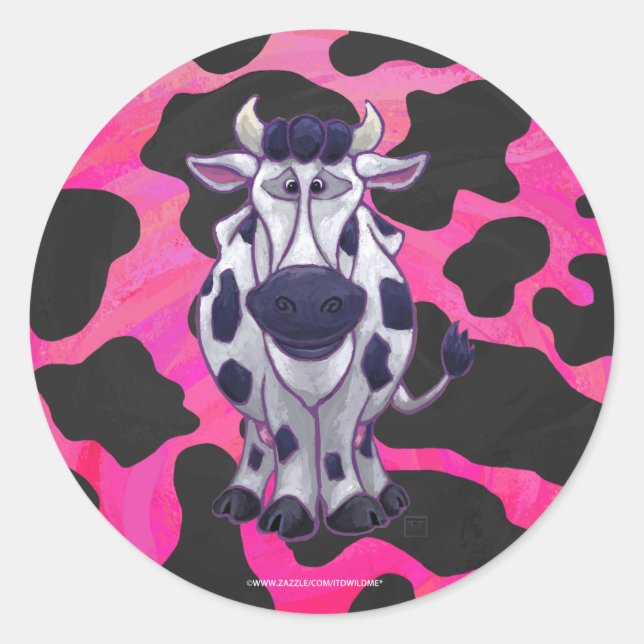 Adesivo Redondo Preto e rosa para o Tigre (Frente)