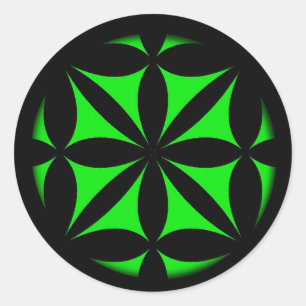 Adesivo Redondo Preto e Verde Incrível Moderno / Impressão