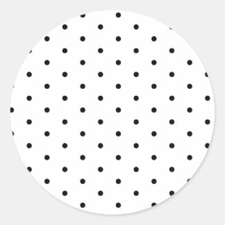Adesivo Redondo Preto em Bolinhas brancas