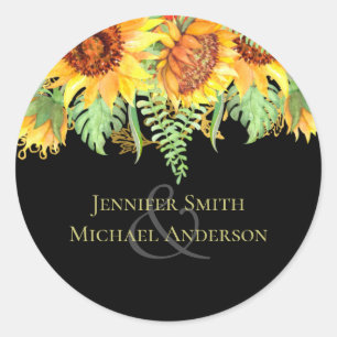 Adesivo Redondo Preto em Greve com Orçamento de Casamento de Giras