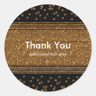 Adesivo Redondo Preto Faux escovado Dourado Vinhetas do Partido da