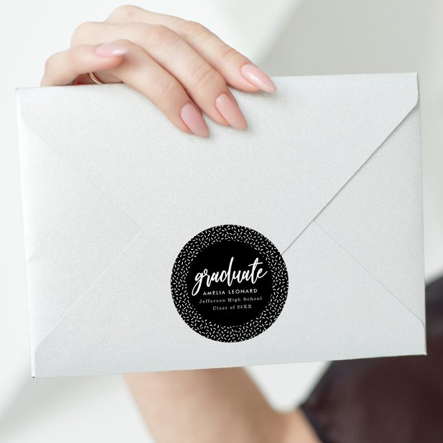 Adesivo Redondo Preto | Graduação por script (Criador carregado)