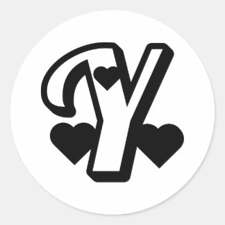 Adesivo Redondo preto, negro, corajoso, sable, letra Y autocolante