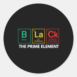 Adesivo Redondo Preto O Elemento Primário do Histórico Preto Perío