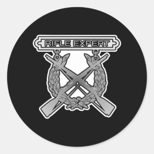 Adesivo Redondo Preto para USMC do Rife Expert