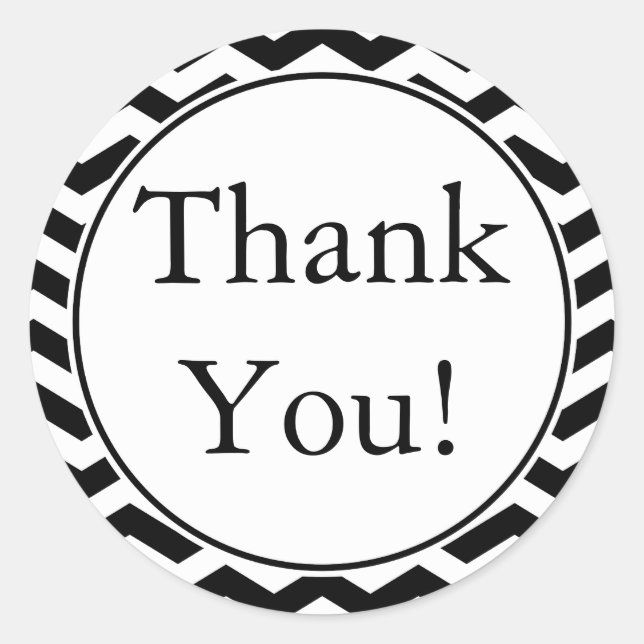 Adesivo Redondo Preto personalizado Obrigado Autocolantes e Etique (Frente)