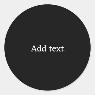 Adesivo Redondo Preto sólido com modelo de texto branco