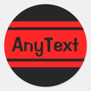 Adesivo Redondo Preto Vermelho Raça Rasga Qualquer Vinheta De Text