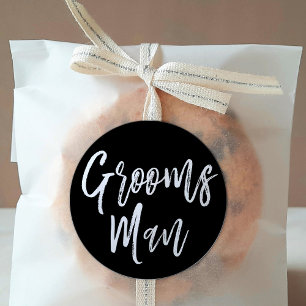 Adesivo Redondo Preto Wedding do estilo do roteiro dos padrinhos