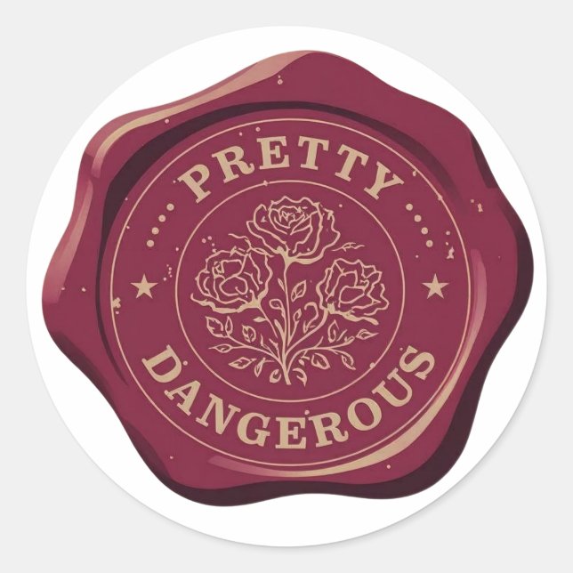Adesivo Redondo pretty dangerous seal wax sticker | historical man (Frente)