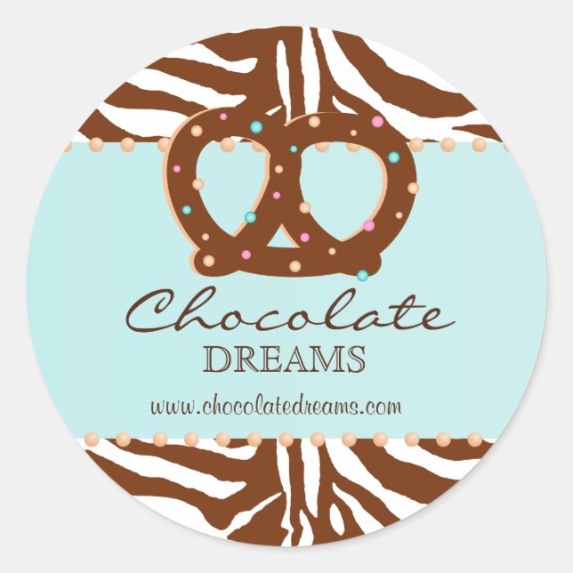 Adesivo Redondo Pretzel Chocolate Azul 2 (Frente)