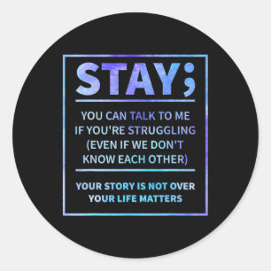 Adesivo Redondo Prevenção ao suicídio - Mantenha os seus problemas