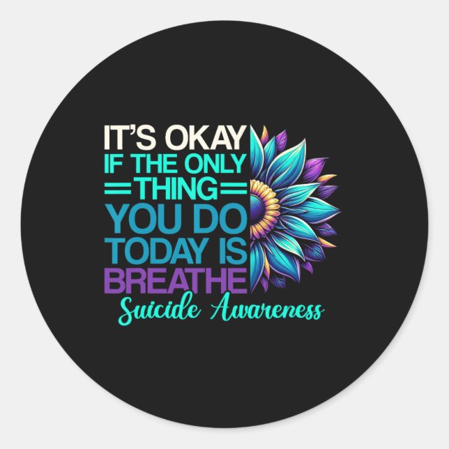 Adesivo Redondo Prevenção ao suicídio Sensibilização Fita Saúde Me (Frente)