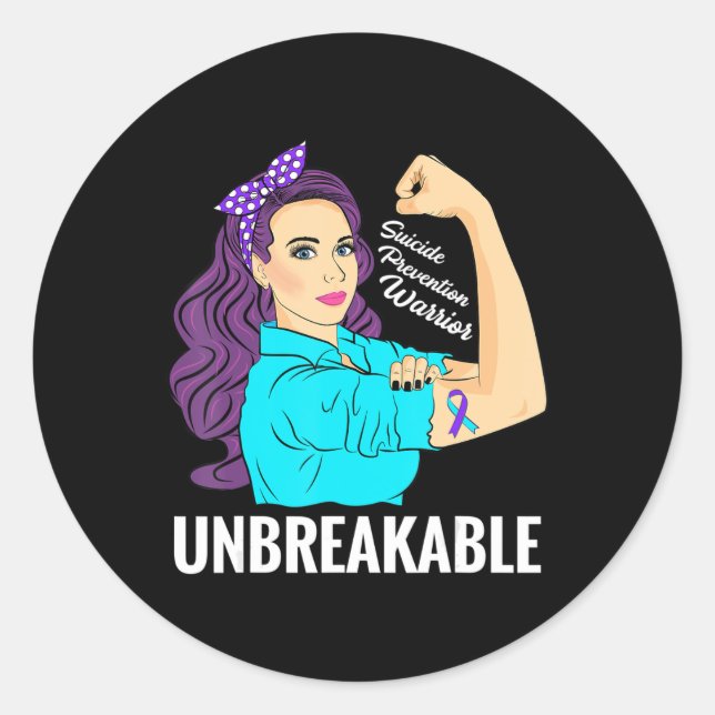 Adesivo Redondo Prevenção ao suicídio Sensibilização para a Guerra (Frente)