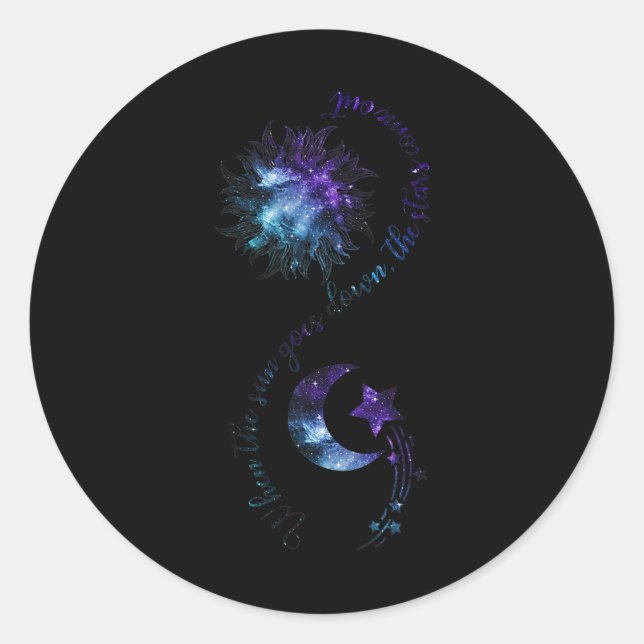 Adesivo Redondo Prevenção Sensibilização Quando O Sol Desce (Frente)