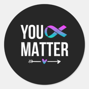 Adesivo Redondo Prevenção Suicida Sensibilização Roxo-Teto Ribbo