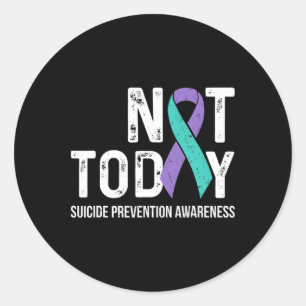 Adesivo Redondo Prevenção Suicida Sensibilização Teal E Roxo