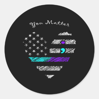 Adesivo Redondo Prevenir Suicídio Sensibilização Suicídio W