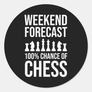 Adesivo Redondo Previsão de Fim de Semana - 100% de Chance de Xadr