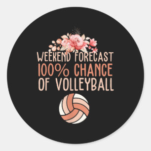Adesivo Redondo Previsão de Fim de Semana do Voleibol Fl
