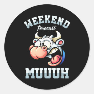 Adesivo Redondo Previsão do Fim de Semana Sexta-feira Férias Seman