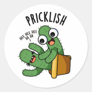 Adesivo Redondo Pricklish Piadas Engraçadas de Cactus 