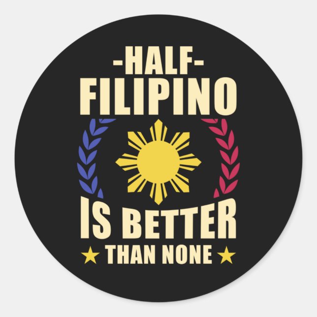 Adesivo Redondo Pride Filipino Americano Filipinas Pinoy Pinay (Frente)