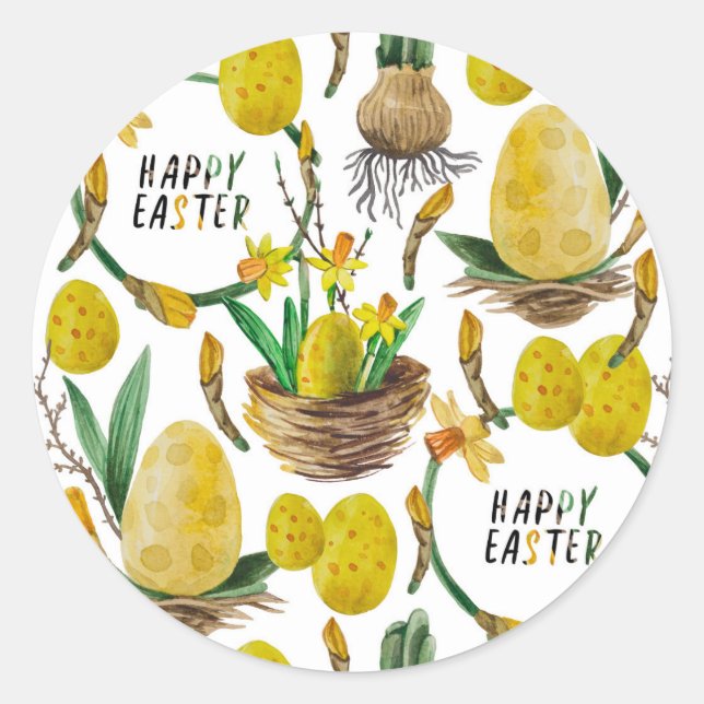 Adesivo Redondo Primavera amarelo (Frente)