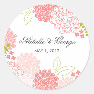 Adesivo Redondo Primavera Blossoms Wedding Favor Sticker