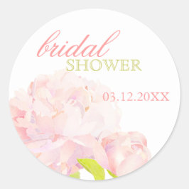 Adesivo Redondo Primavera Blush Peony Chá de panela