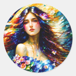 Adesivo Redondo Primavera Deusa